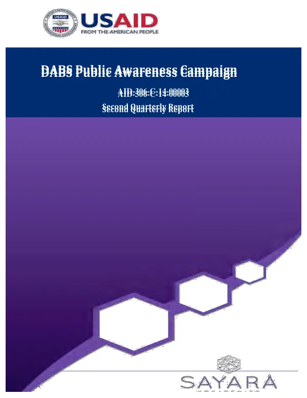 Second Quarterly Report: DABS Public Awareness Campaign