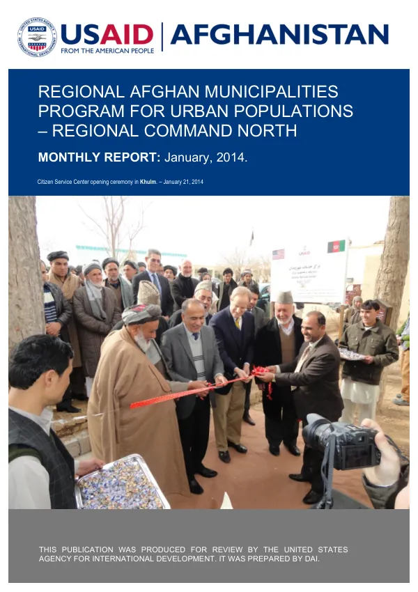 RAMP UP North Monthly Report, January 2014