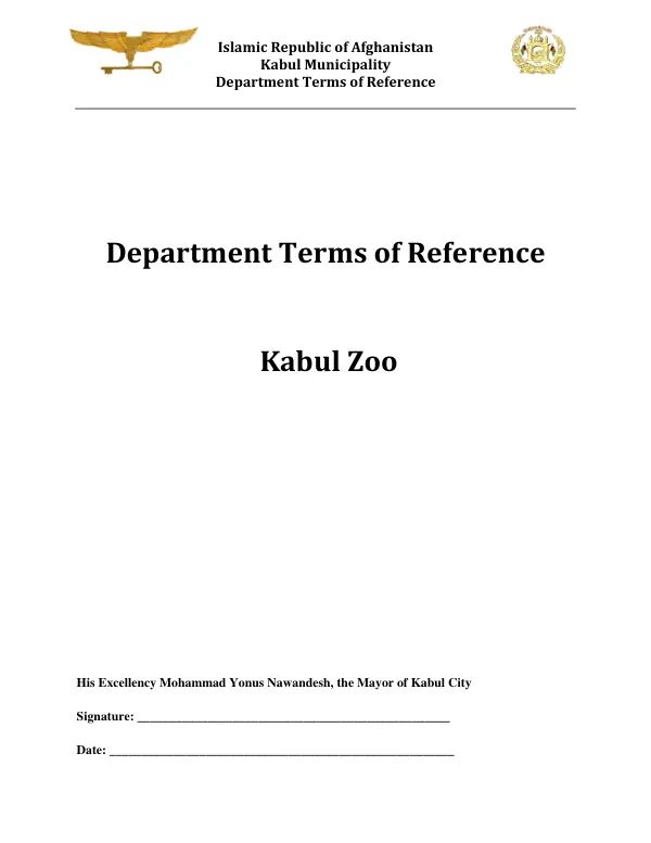 Department Terms of Reference