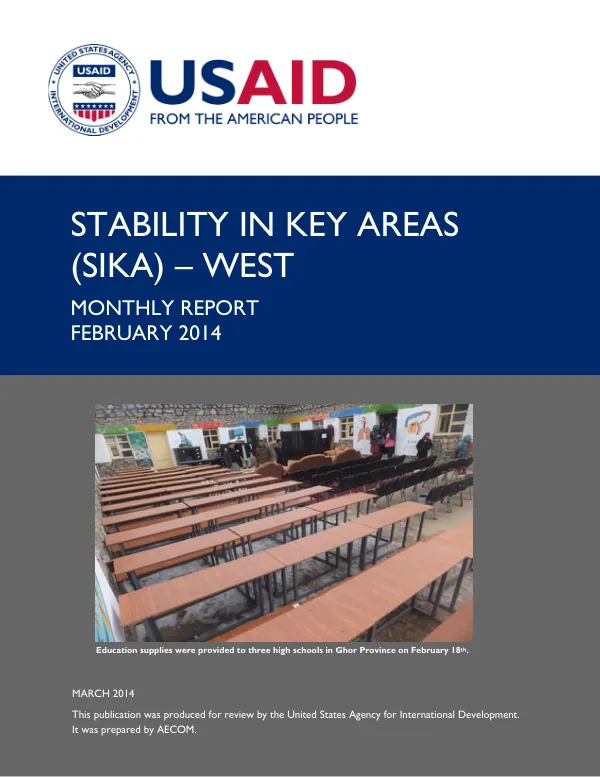 Stability In Key Areas (SIKA) – West / Monthly Report – February 2014