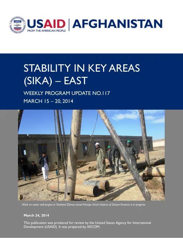 SIKA-East Weekly Program Update: March 15- 20, 2014