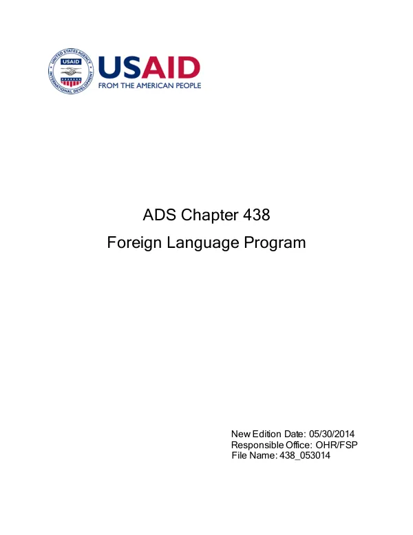 ADS Chapter 438: Foreign Language Program