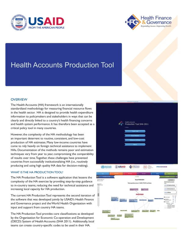 Health Accounts Production Tool