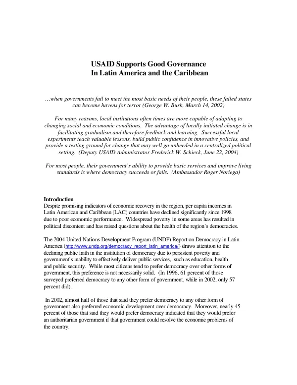 USAID supports good governance in Latin America and the Caribbean