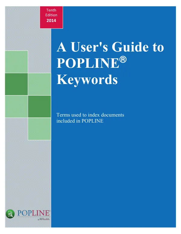 A User's Guide to POPLINE Keywords