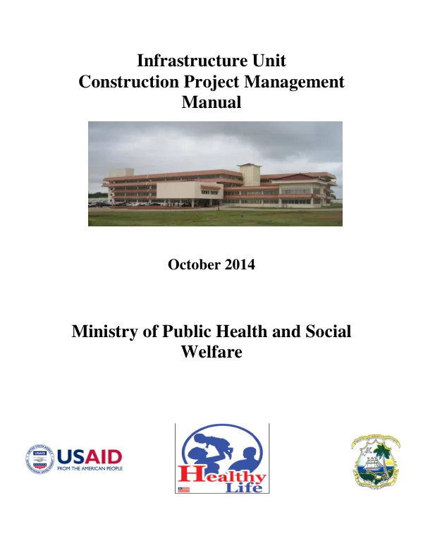Infrastructure Unit Construction Project Management Manual