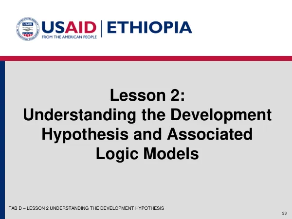 Understanding the Development Hypothesis and Associated Logic Models