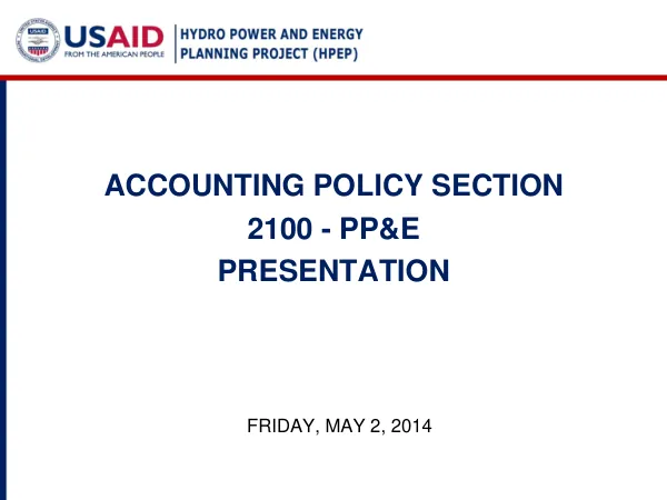 Accounting Policy Section 2100 - PP&E