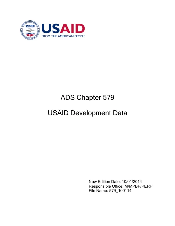 ADS Chapter 579: USAID Development Data Library