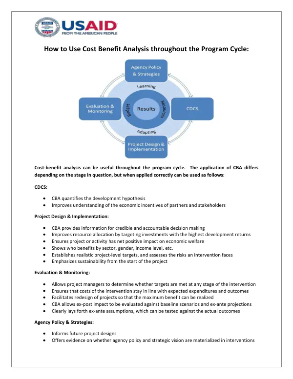 How to Use Cost-Benefit Analysis throughout the Program Cycle