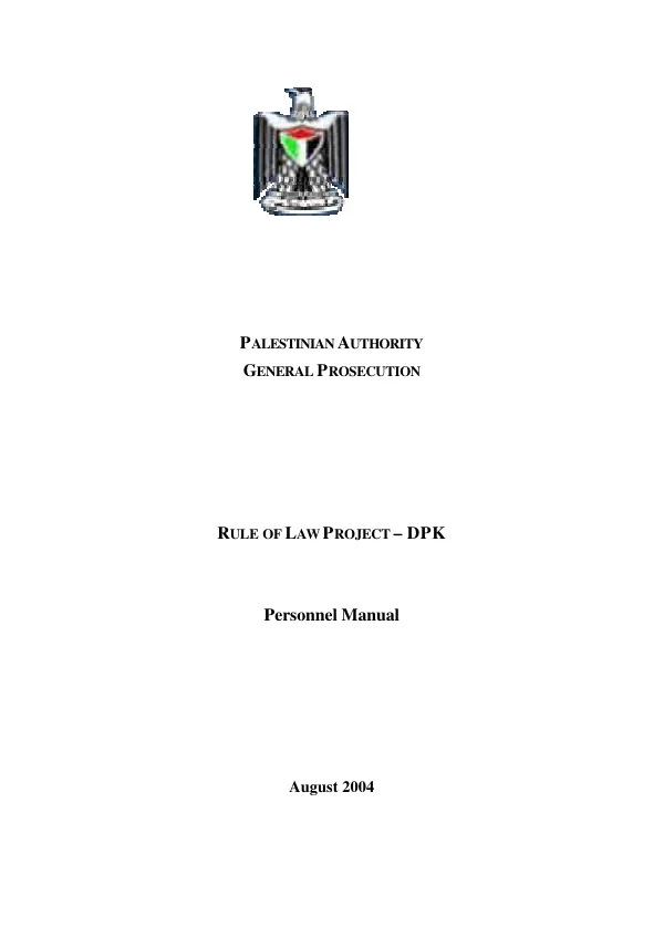Rule of law project-DPK [DPK Consulting] : personnel manual