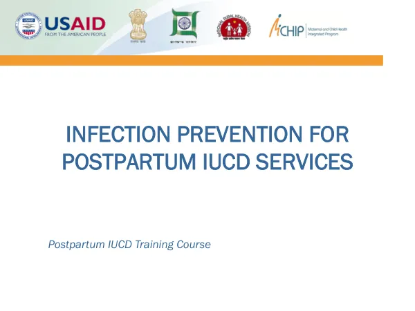 Infection Prevention for Postpartum IUCD Services