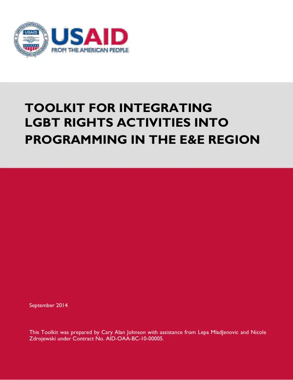 Toolkit for Integrating LGBT Rights Activities into Programming in the E&E Region
