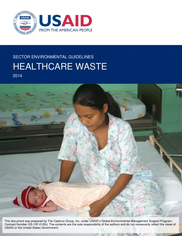 Sector Environmental Guidelines: Healthcare Waste