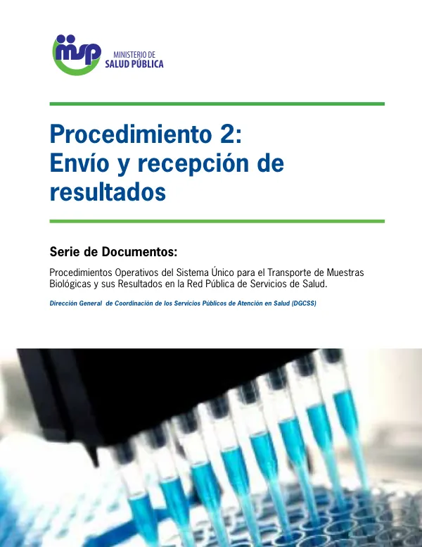 Procedimientos Operativos del Sistema Único para el Transporte de Muestras Biológicas y sus Resultados en la Red Pública de Servicios de Salud