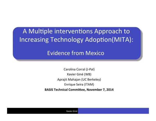 Increasing Technology Adoption (MITA): Evidence from Mexico
