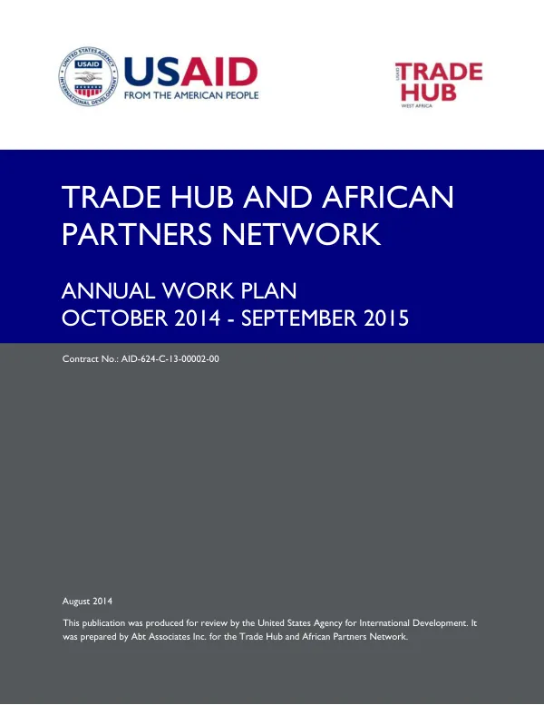 Annual Work Plan: October 2014-September 2015