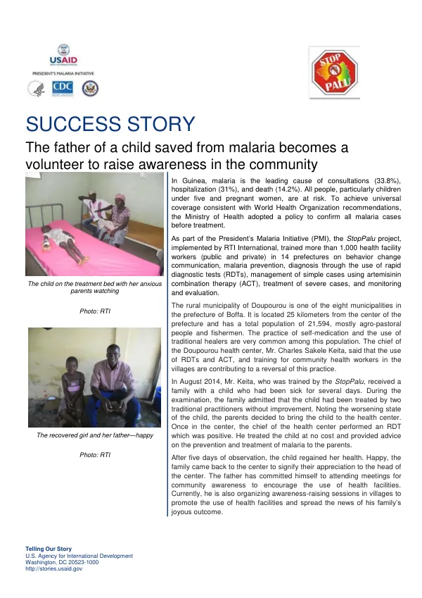 Telling Our Story: Success Story of Malaria Prevention in Guinea