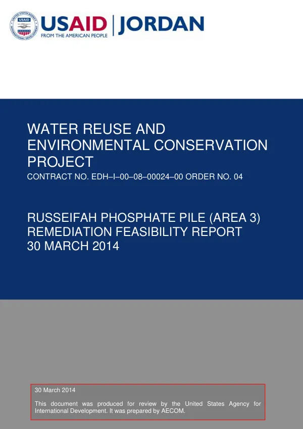 Russeifah Site (Area 3) Remediation Feasibility Study