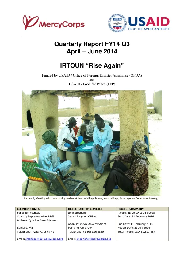 SECOND QUARTERLY REPORT FOR USG FY 2011