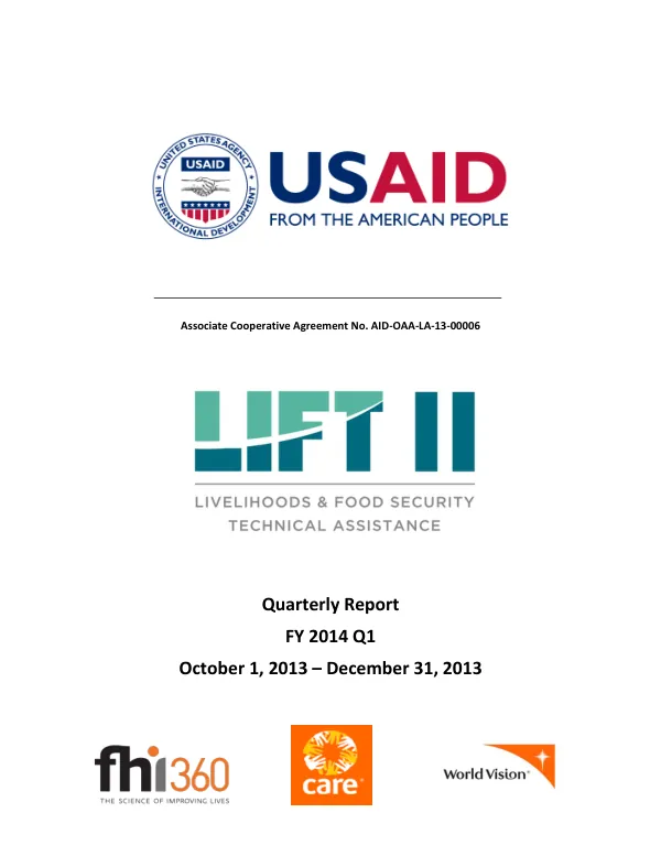 Quarterly Report FY 2014 Q1 LIFT II