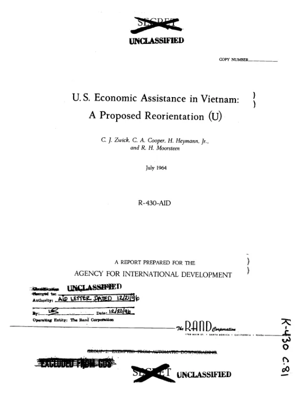 U.S. Economic Assistance in Vietnam: A Proposed Reorientation
