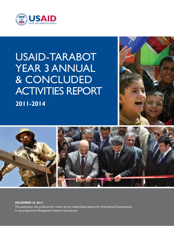 USAID-TARABOT YEAR 3 ANNUAL & CONCLUDED ACTIVITIES REPORT 2011-2014