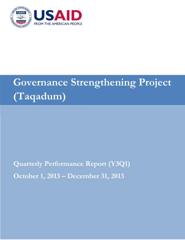 Taqadum Quarterly Performance Report (Y3Q1)