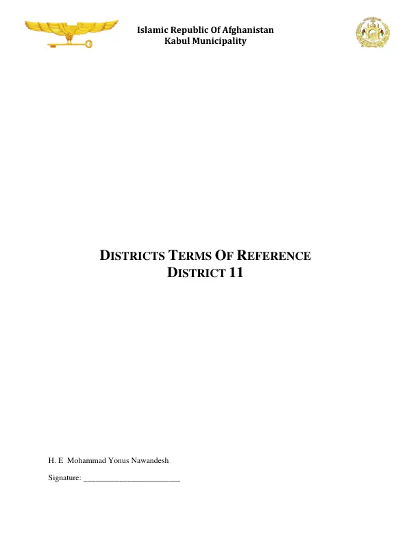 District 11 Terms of Reference