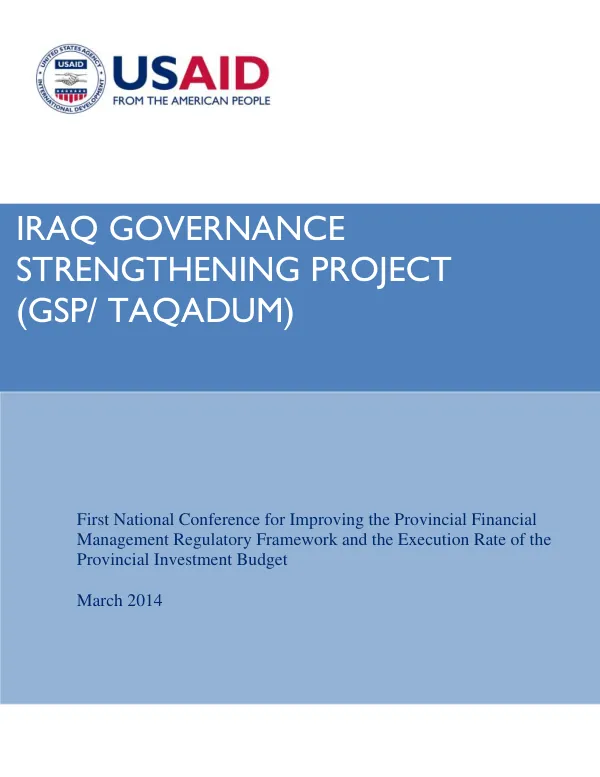 First National Conference for Improving the Provincial Financial Management Regulatory Framework and the Execution Rate of the Provincial Investment Budget