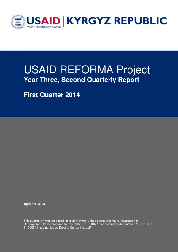 USAID REFORMA Project Year Three, Second Quarterly Report First Quarter 2014