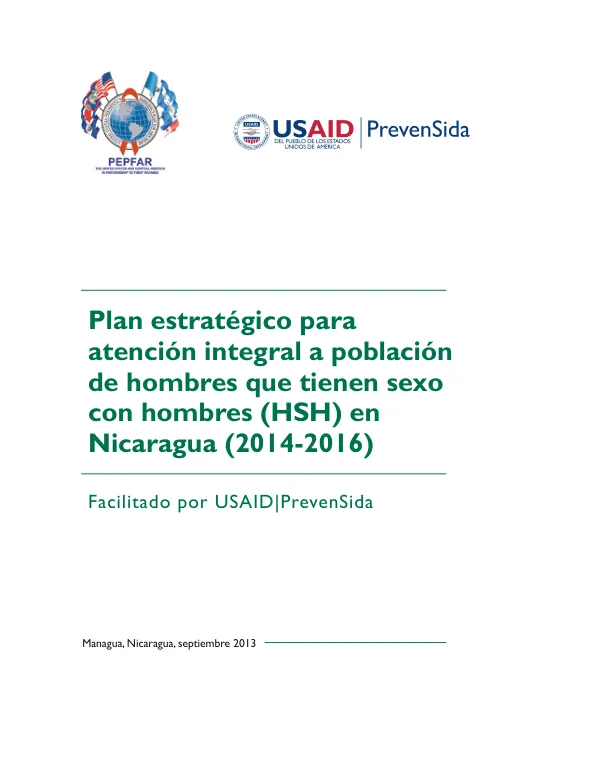 Plan estratégico para atención integral a población HSH (2014-2016)
