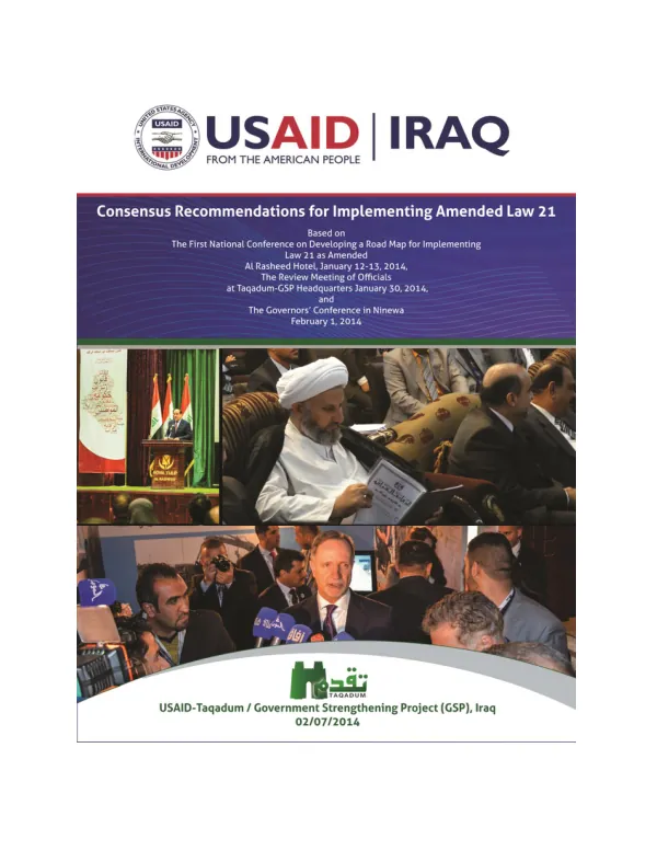 Final Report: Road Map to Decentralization in Iraq
