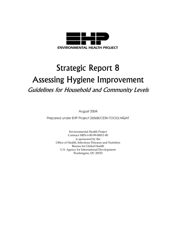 Assessing hygiene improvement : guidelines for household and community levels