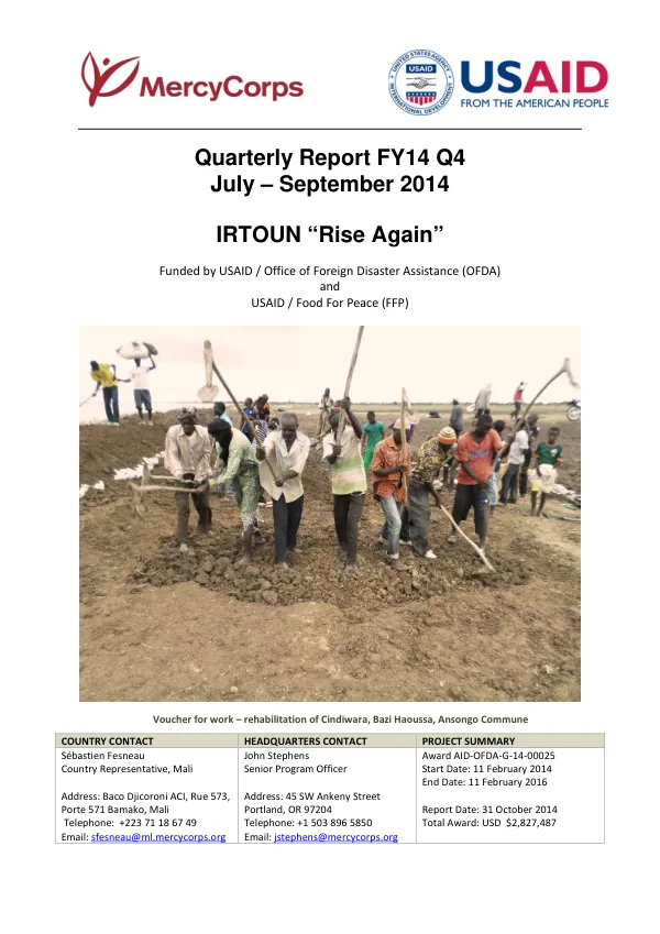 Quarterly Report FY14 Q4: Irtoun – Rise Again