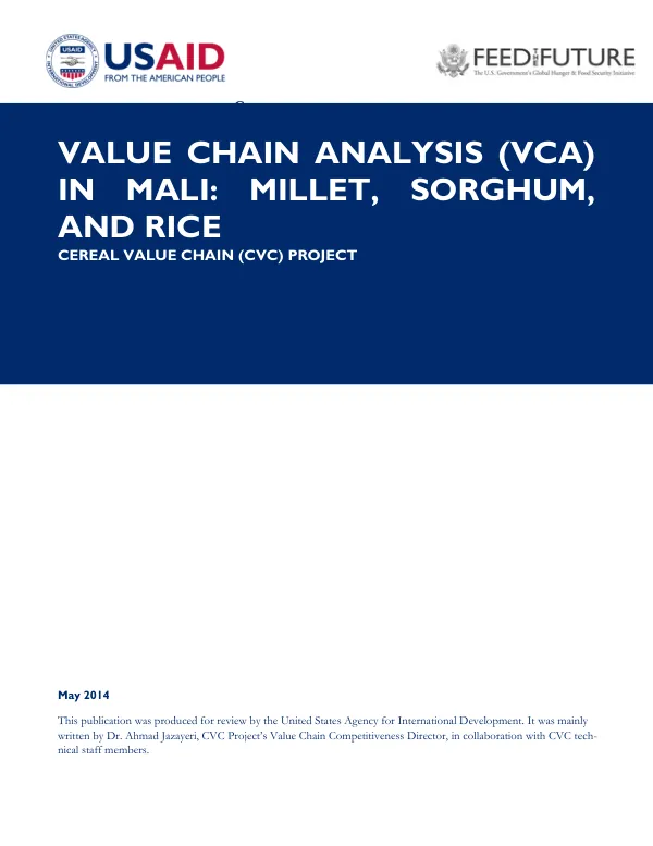 Mali Rice, Millet, and Sorghum Value Chain Analysis
