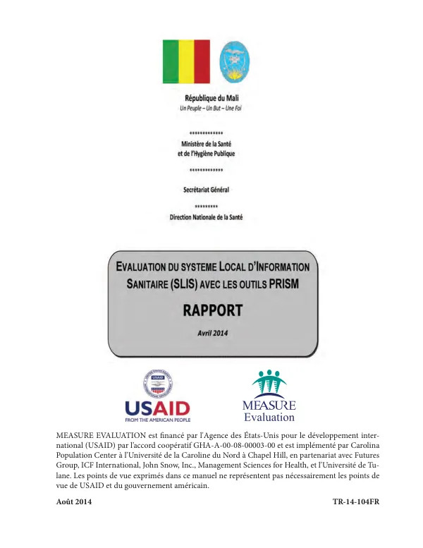 Rapport de Evaluation PRISM du SLIS_Mali