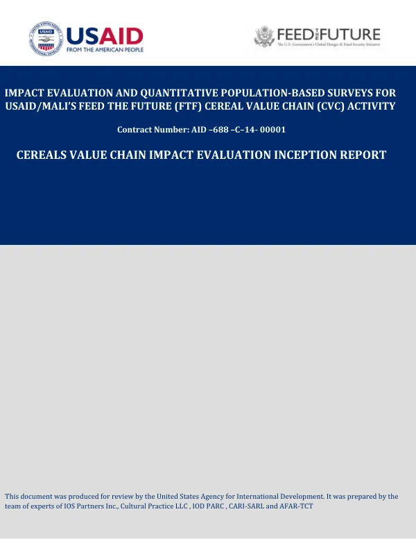 Cereals Value Chain Impact Evaluation Inception Report