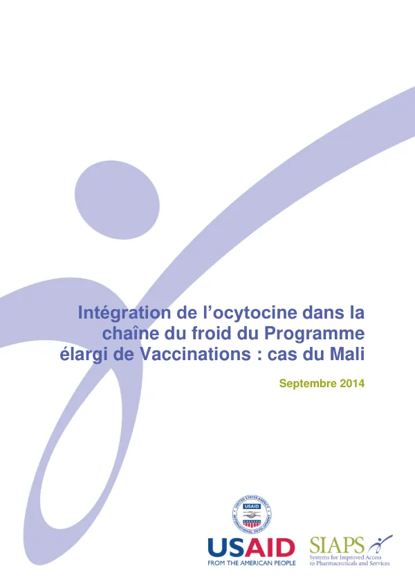 Intégration de l’ocytocine dans la chaîne du froid du Programme élargi de Vaccinations : Cas du Mali