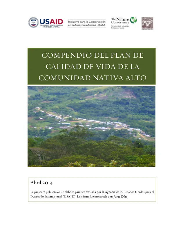 Compendio del Plan de Calidad de Vida de la Comunidad Nativa Alto Shamboyacu