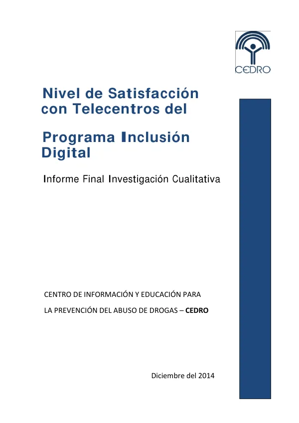 Nivel de Satisfacción con Telecentros del Programa Inclusión Digital