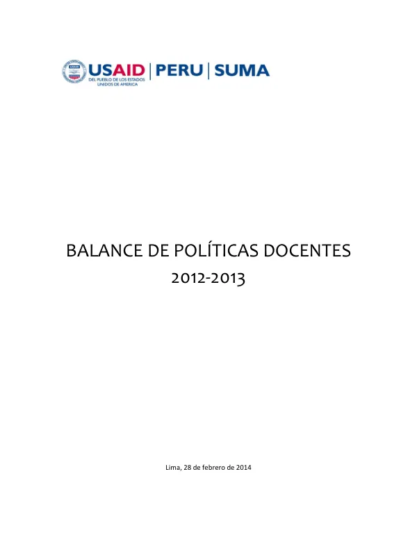 Balance de Políticas Docentes 2012-2013
