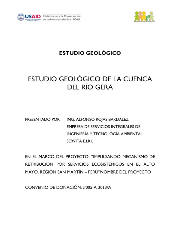 Estudio Geológico de la Cuenca del Río Gera