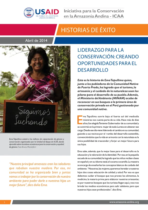 Liderazgo para la conservación: creando oportunidades para el desarrollo