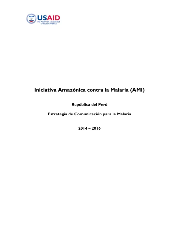 Estrategia de Comunicación para la Malaria en la Región Loreto