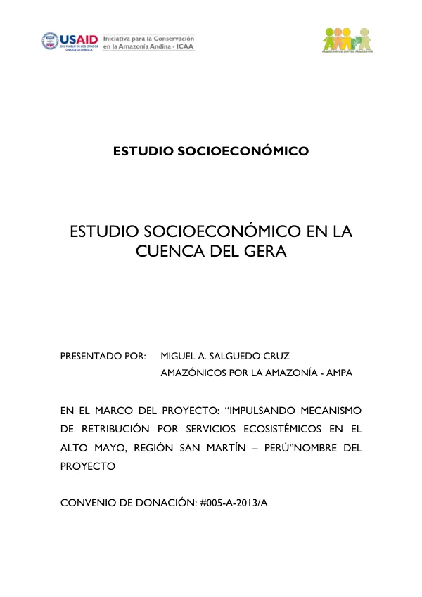 Estudio Socioeconómico en la Cuenca del Gera