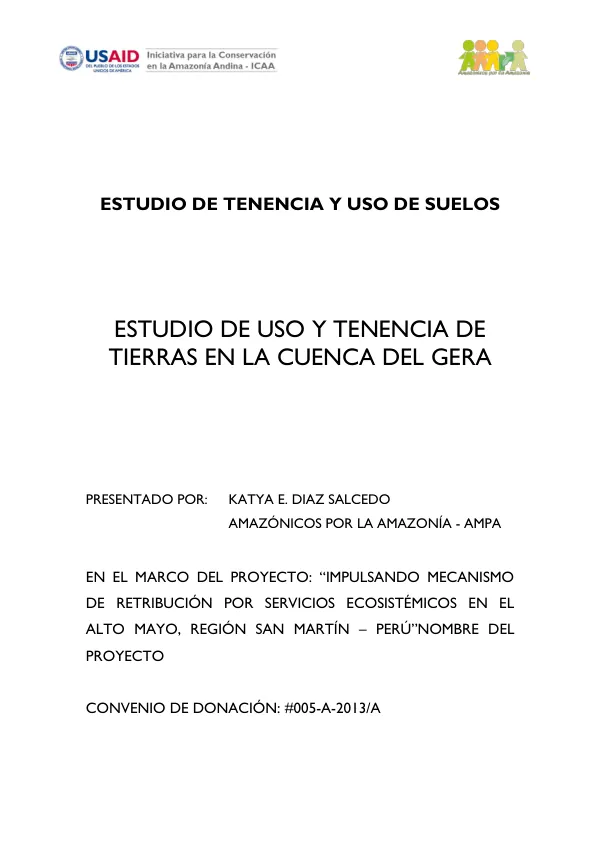 USO Y TENENCIA DE TIERRAS EN LA CUENCA DEL GERA