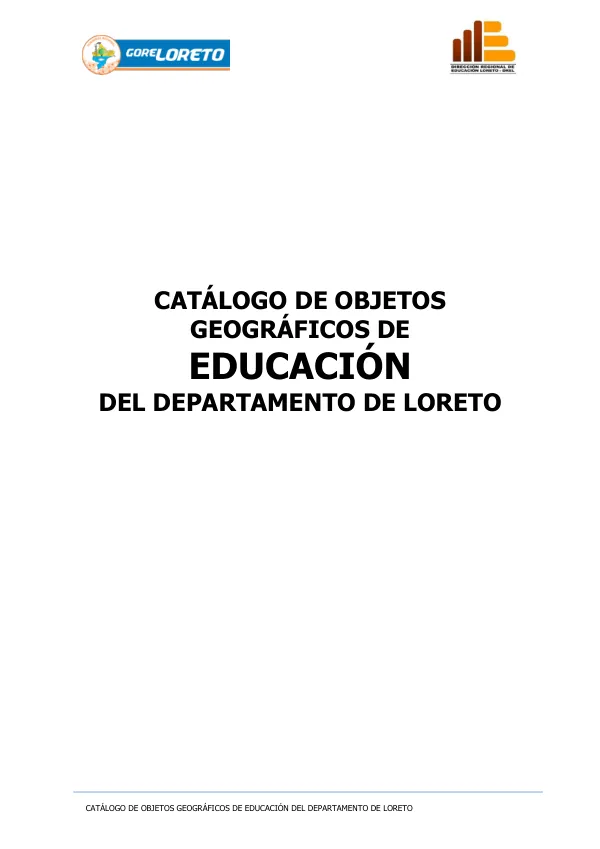 Catálogo de Objetos Geográficos de Educación del Departamento de Loreto