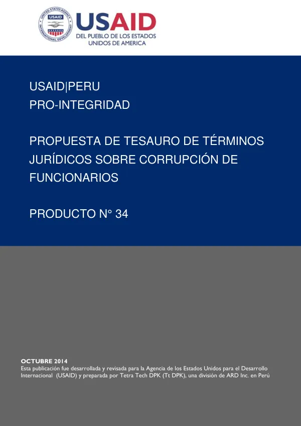 Propuesta de Tesouro de Términos Jurídicos sobre Corrupción de Funcionarios