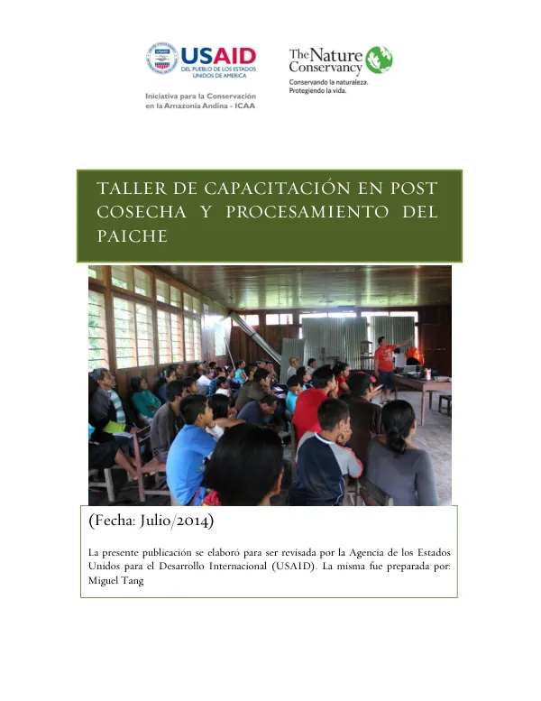 Taller de Capacitación en Post Cosecha y Procesamiento del Paiche